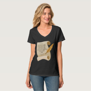 Philippians 4:8 Bible Quote Scroll Womens V-Neck T-Shirt