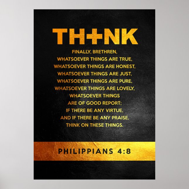 Philippians 4:8 Bible Verse Poster (Front)