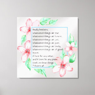 Philippians 4:8 canvas print