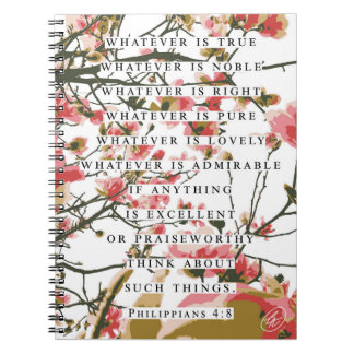 Philippians 4:8 Floral Notebook