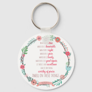 Philippians 4 8 key ring