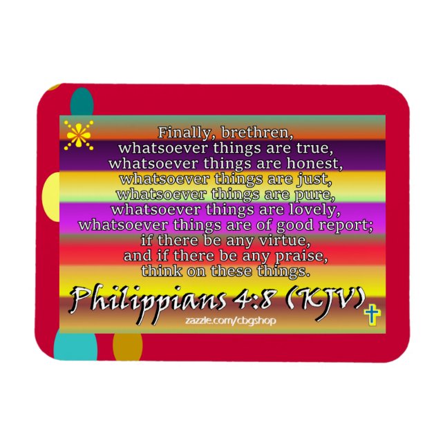 Philippians 4:8 magnet (Horizontal)