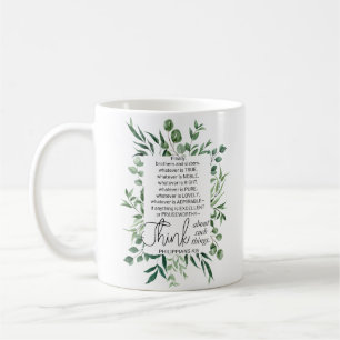 Philippians 4:8 Whatever is Noble Eucalyptus Coffee Mug