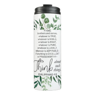 Philippians 4:8 Whatever is Noble Eucalyptus Thermal Tumbler