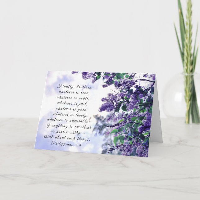 Philippians 4:8 Whatever is True Bible Verse Card (Front)