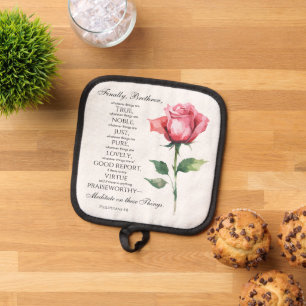 Philippians 4:8 Whatever things are Noble Flower Pot Holder
