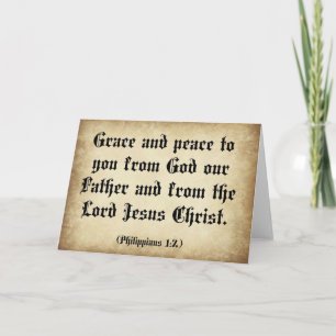 Philippians Bible greeting Grace and peace to you Card