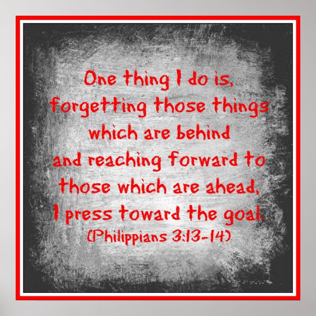 Philippians Bible verse One thing I do is Poster (Front)