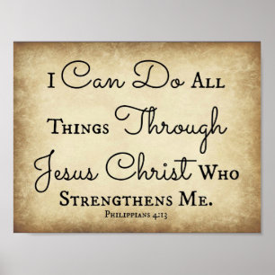 Philippians I can do all things through Jesus Poster