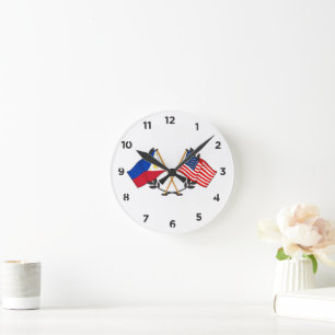 Philippine American Flag Filipino Heritage Vintage Round Clock