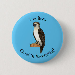 Philippine eagle bird cartoon illustration  6 cm round badge