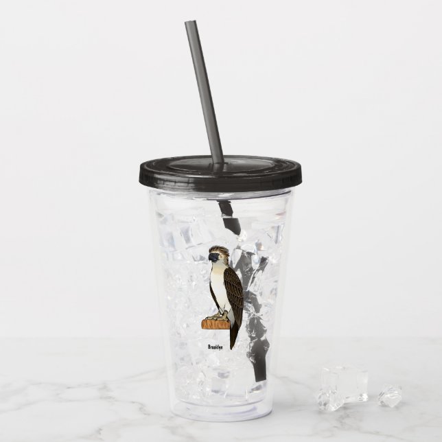 Philippine eagle bird cartoon illustration  acrylic tumbler (Front Ice)