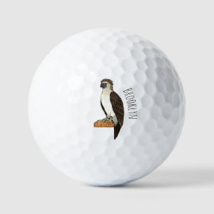 Philippine eagle bird cartoon illustration  golf balls