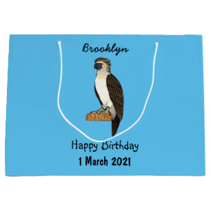 Philippine eagle bird cartoon illustration  large gift bag