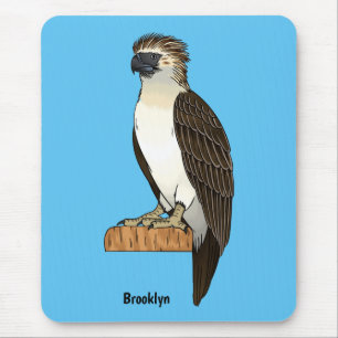 Philippine eagle bird cartoon illustration mouse mat