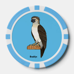 Philippine eagle bird cartoon illustration poker chips
