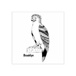 Philippine eagle bird cartoon illustration  rubber stamp