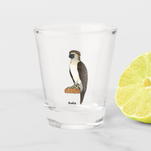 Philippine eagle bird cartoon illustration shot glass