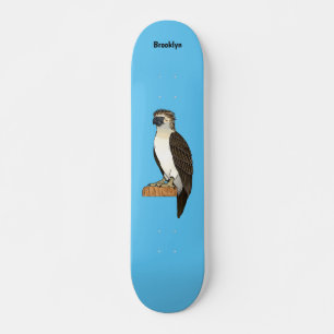 Philippine eagle bird cartoon illustration skateboard