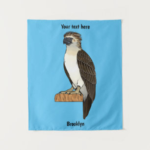 Philippine eagle bird cartoon illustration tapestry