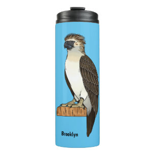 Philippine eagle bird cartoon illustration  thermal tumbler
