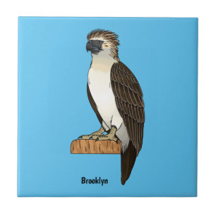 Philippine eagle bird cartoon illustration tile