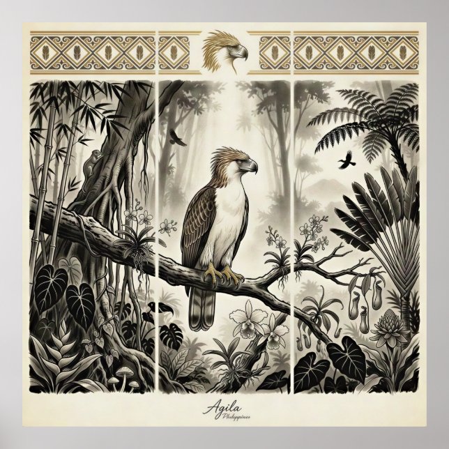 Philippine Eagle Triptych Wall Art (Front)