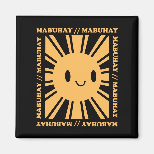 Philippine Filipino Sun Smile Mabuhay Tagalog Magnet (Front)