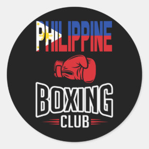 Philippine Flag Boxing Club Filipino Pinoy Classic Round Sticker