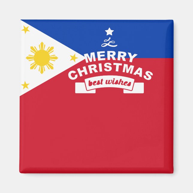 Philippine Flag Christmas: Merry Christmas & Best  Magnet (Front)