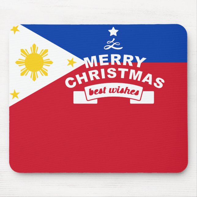 Philippine Flag Christmas: Merry Christmas & Best  Mouse Mat (Front)