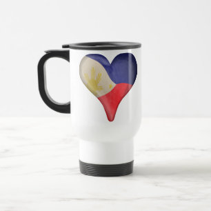 Philippine Flag In A Heart Travel Mug
