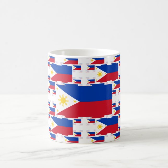 Philippine Flag in Multiple Colourful Layers 2 Coffee Mug (Center)