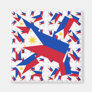 Philippine Flag in Multiple Colourful Layers Askew Magnet