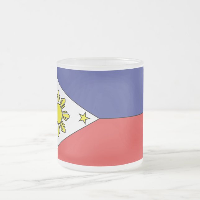 Philippine Flag (Mug) Frosted Glass Coffee Mug (Center)