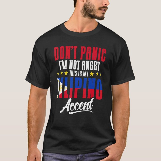 Philippine Flag My Filipino Accent Pinoy Filipino T-Shirt (Front)