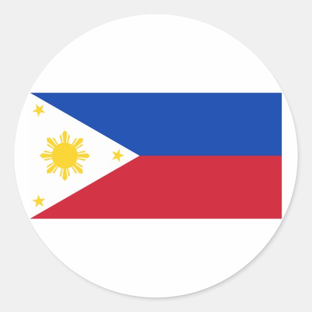 Philippine Flag, Philippine Islands National Flag Classic Round Sticker (Front)