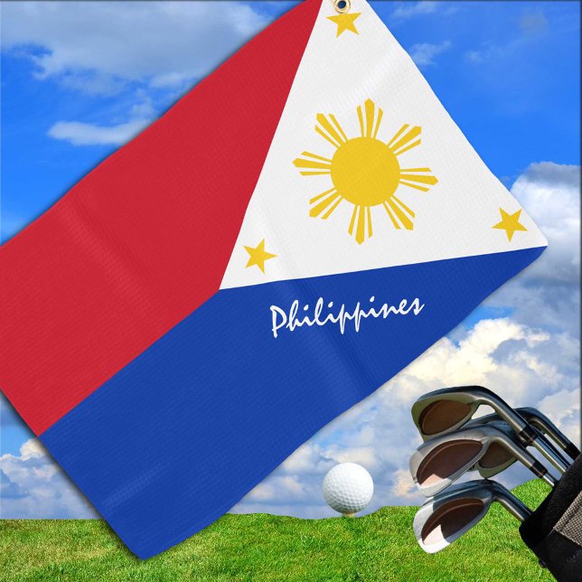 Philippine Flag & Philippines golf holiday /sports Golf Towel (Creator Uploaded)