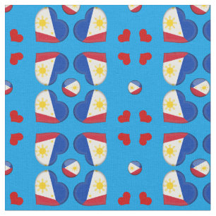Philippine Flag & Philippines Heart fashion Fabric