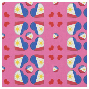 Philippine Flag & Philippines Heart fashion Fabric