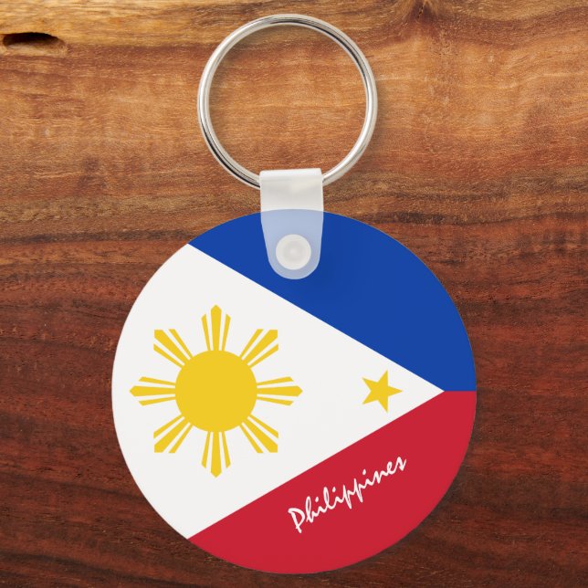 Philippine Flag & Philippines patriots / sports Key Ring (Front)
