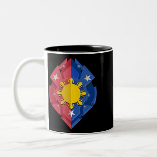 Philippine Flag Shield Filipino Heritage Modern Co Two-Tone Coffee Mug