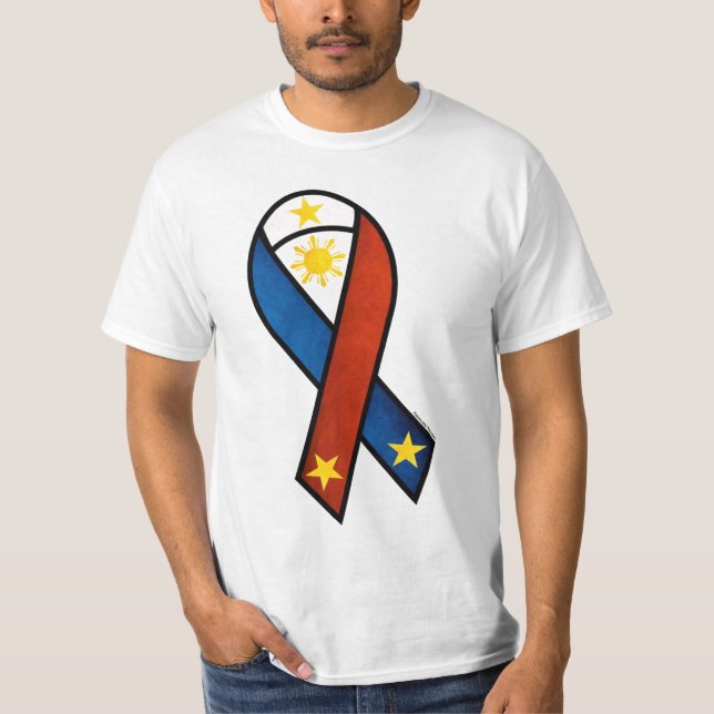 Philippine Flag themed Ribbon T-Shirt (Front)