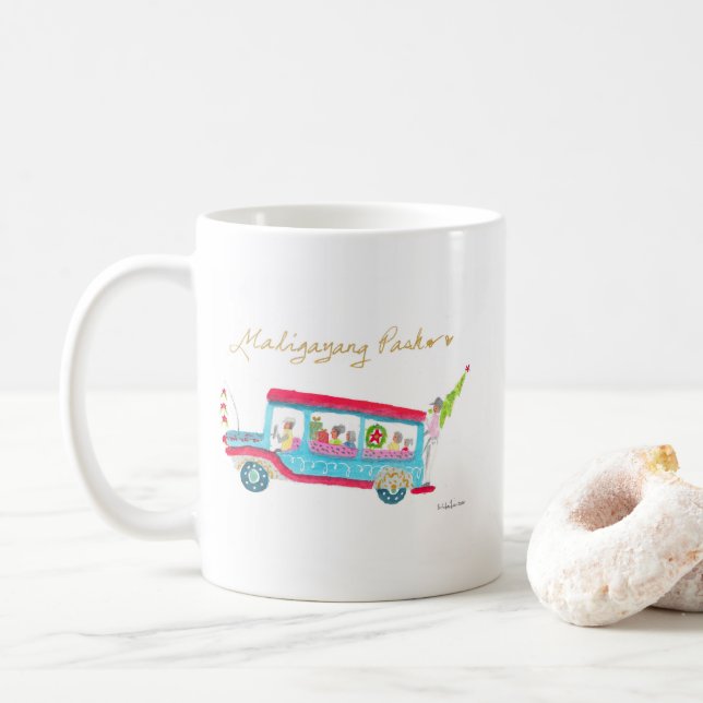 Philippine Jeepney Christmas Coffee Mug (With Donut)