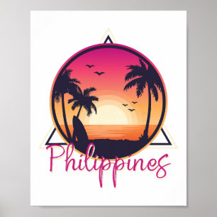 Philippine Pride Beach Surfing Gift Philippines  Poster