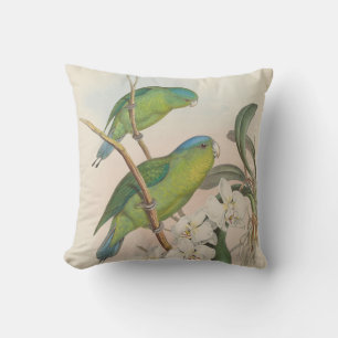 Philippine Racket-Tailed Parrot by John Gould Cushion