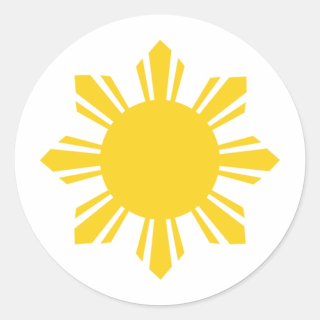 Philippine Sun, Pinoy Sun, Filipino Sun Classic Round Sticker (Front)