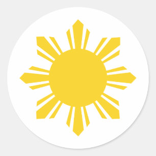 Philippine Sun, Pinoy Sun, Filipino Sun Classic Round Sticker