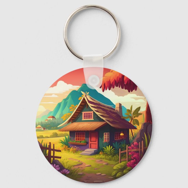 Philippine Traditional House-36543 Key Ring (Front)