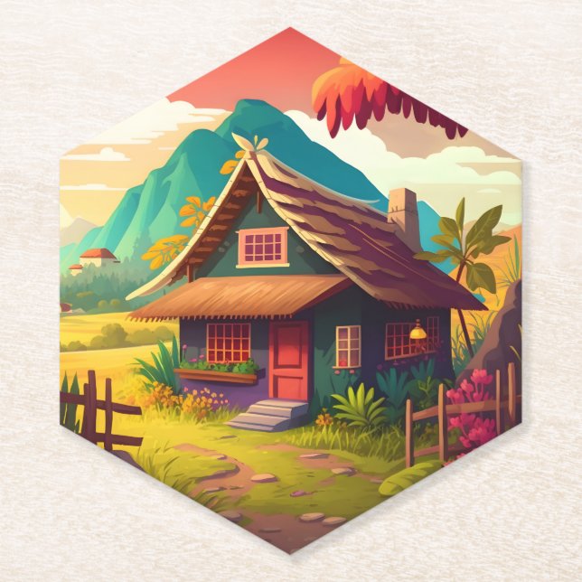 Philippine Traditional House-36543 Paper Coaster (Front)